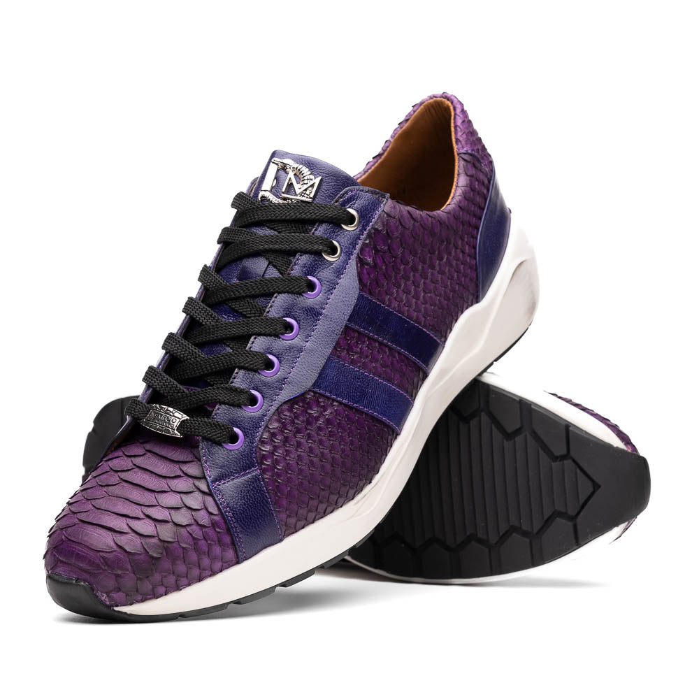sueded Snake and classic calfskin fashion sneaker Shoes Verona Purple