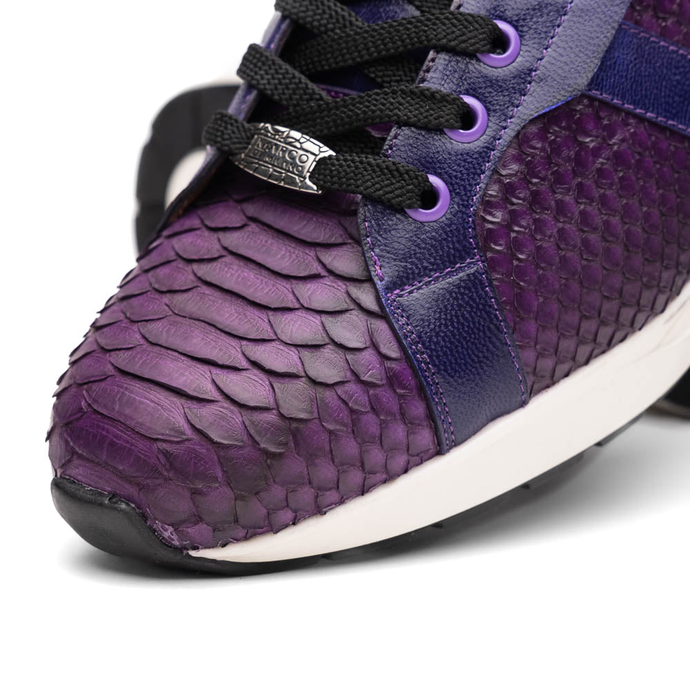 sueded Snake and classic calfskin fashion sneaker Shoes Verona Purple