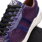 sueded Snake and classic calfskin fashion sneaker Shoes Verona Purple
