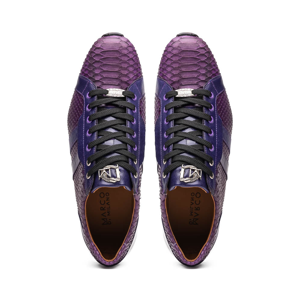 sueded Snake and classic calfskin fashion sneaker Shoes Verona Purple