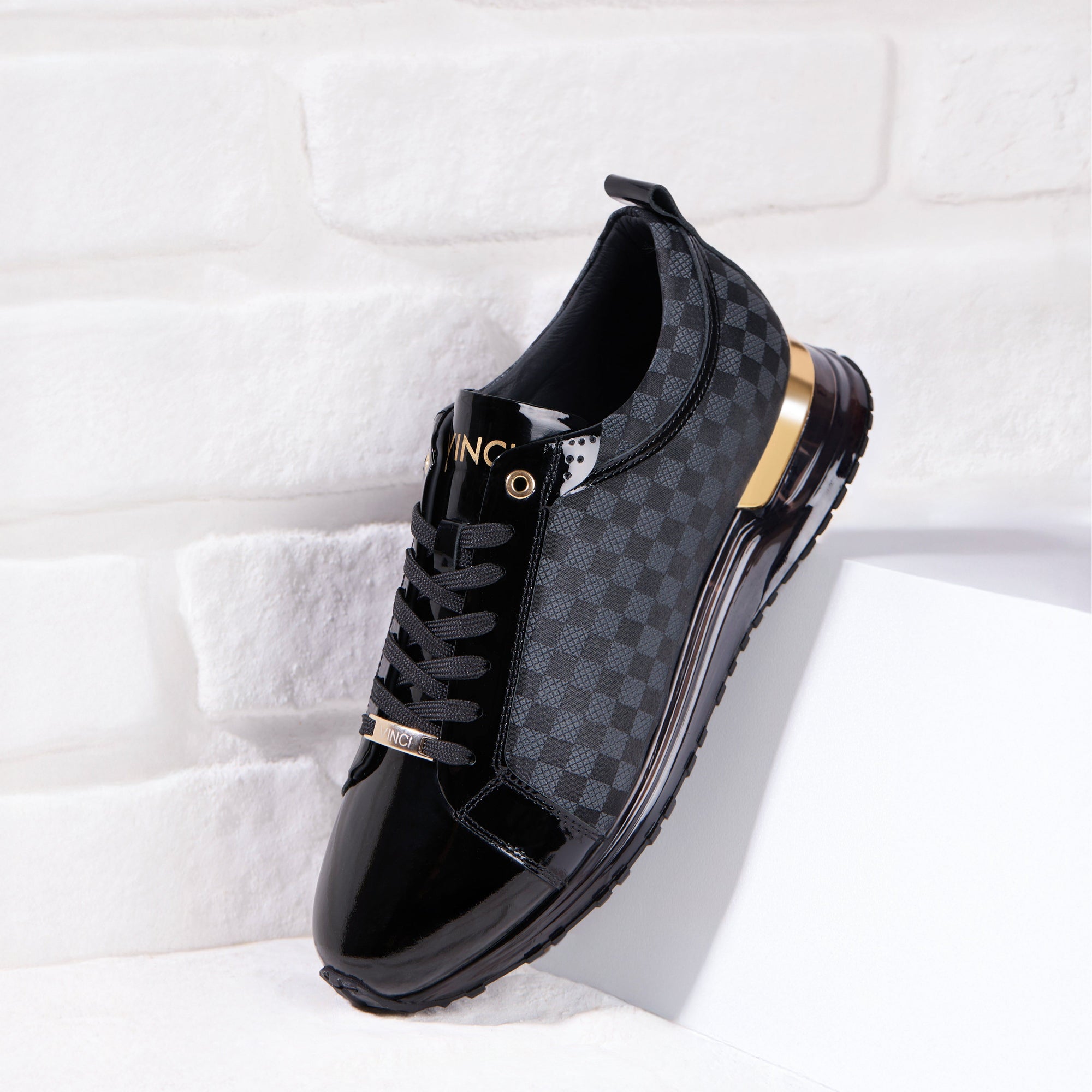 Vinci The Monte Carlo Black Checkered Men Sneaker Limited Edition