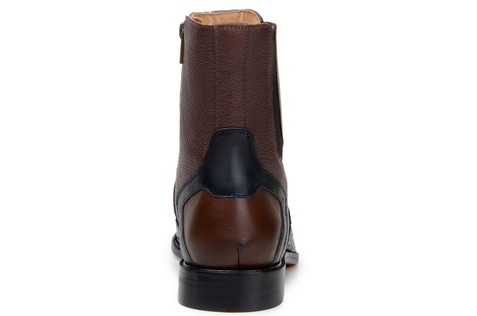Belvedere Lima Genuine Pirarucu Skin and Pebble Grain Calf Chukka Zipper Boots Brown