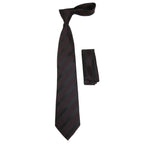 Men's Vito Rofolo From Italy Tie Hankie Set Gift Boxed 100% Silk VR-25 Black Red