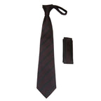 Men's Vito Rofolo From Italy Tie Hankie Set Gift Boxed 100% Silk VR-25 Black Red