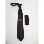 Men's Vito Rofolo From Italy Tie Hankie Set Gift Boxed 100% Silk VR-25 Black Red