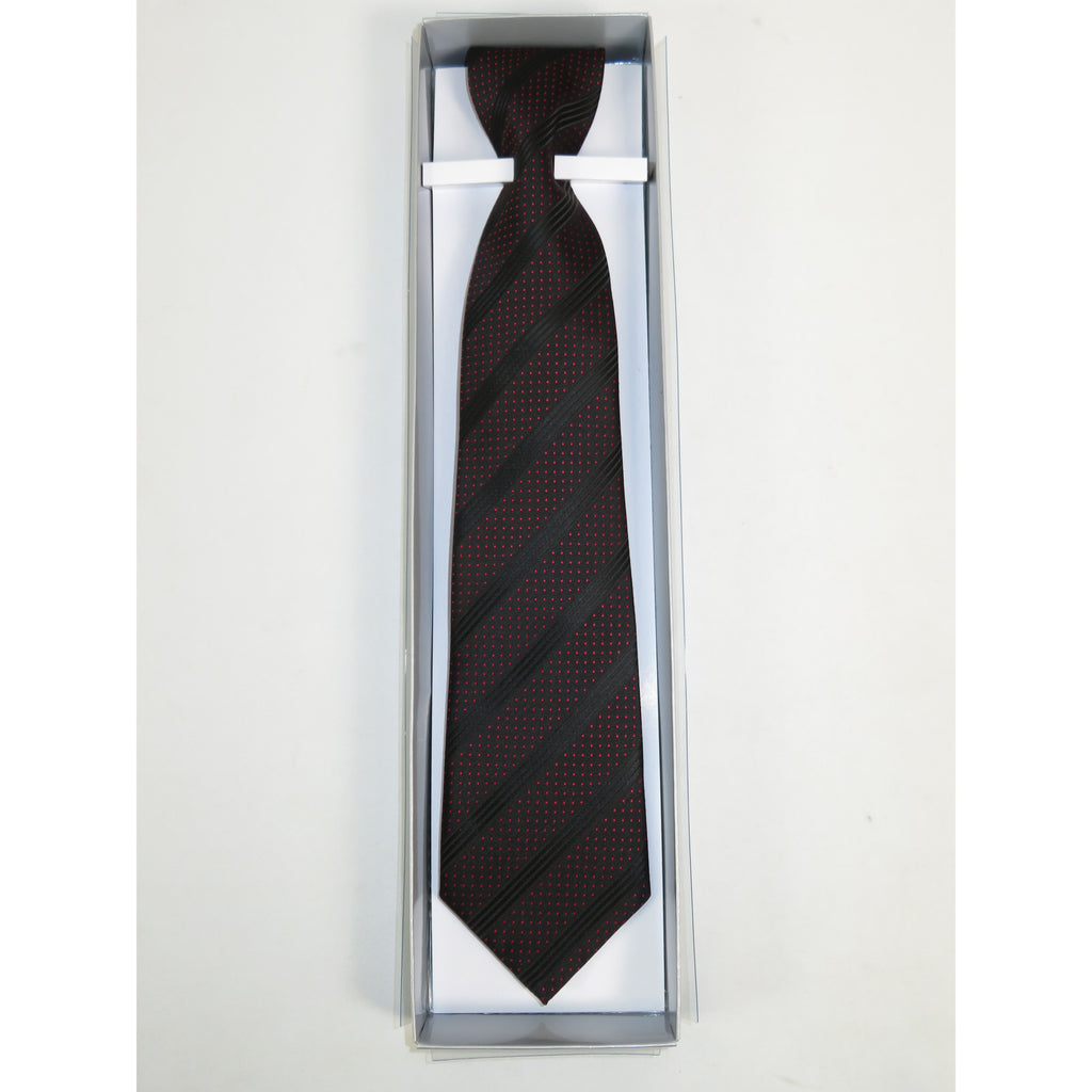 Men's Vito Rofolo From Italy Tie Hankie Set Gift Boxed 100% Silk VR-25 Black Red