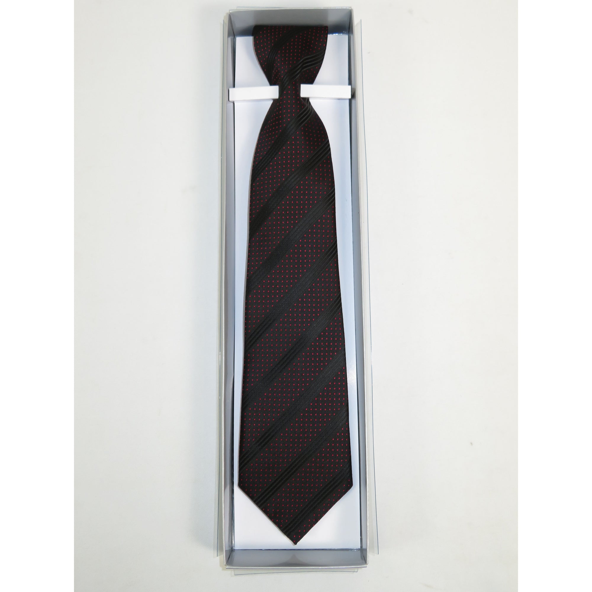 Men's Vito Rofolo From Italy Tie Hankie Set Gift Boxed 100% Silk VR-25 Black Red