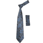 Men's Vito Rofolo From Italy Tie Hankie Gift Boxed 100% Silk VR-27 Blue Paisely