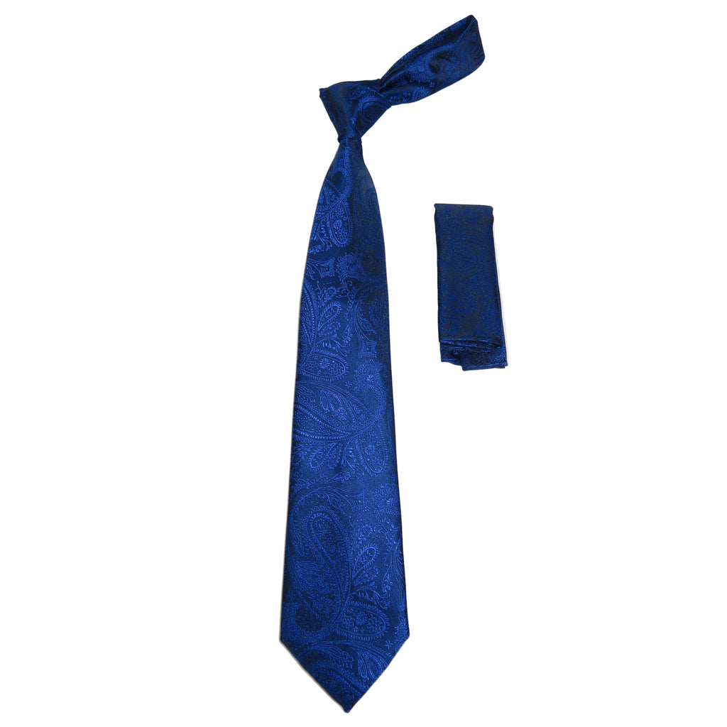 Men's Vito Rofolo From Italy Tie Hankie Gift Boxed 100% Silk VR-29 Royal Paisley