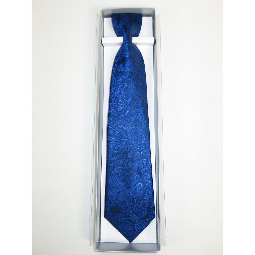 Men's Vito Rofolo From Italy Tie Hankie Gift Boxed 100% Silk VR-29 Royal Paisley