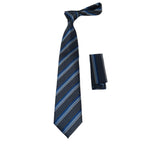 Men's Vito Rofolo From Italy Tie Hankie Gift Boxed 100% Silk VR-31 Blue Stripe