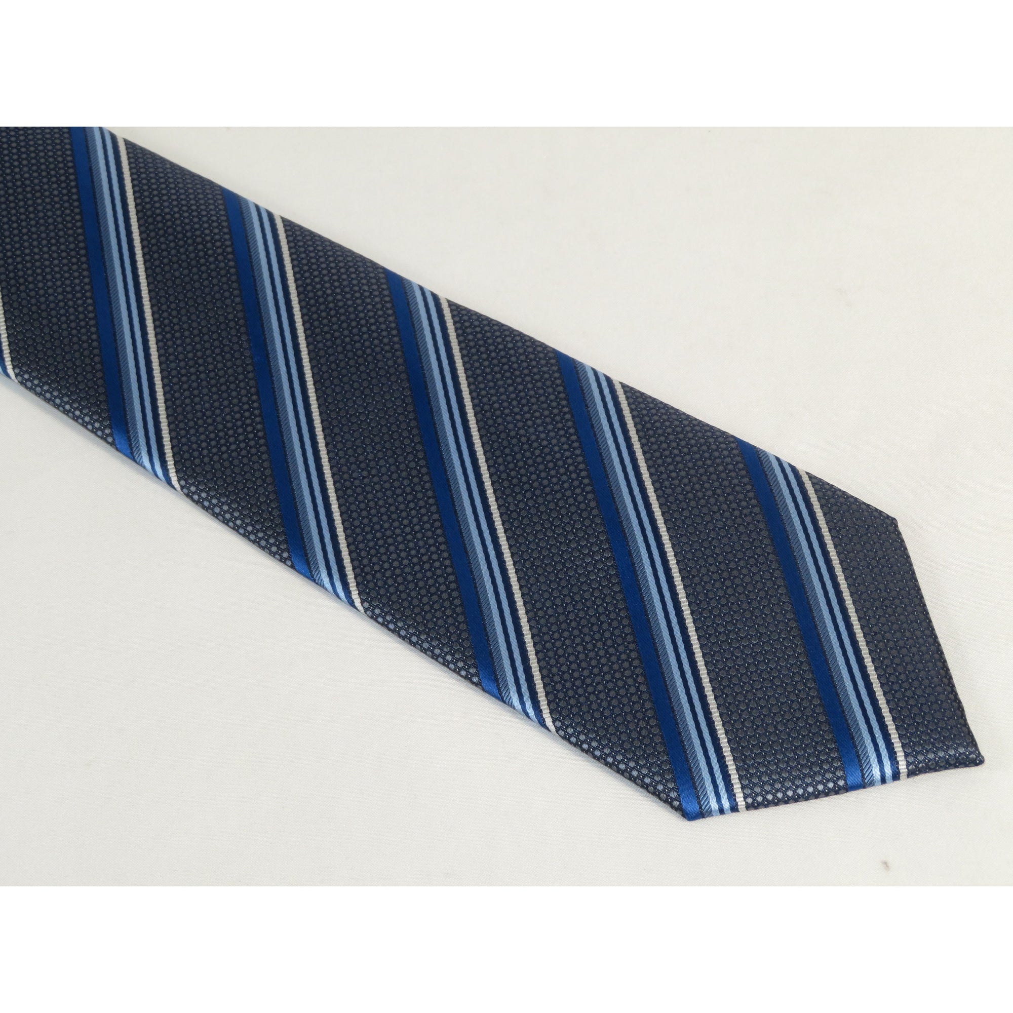 Men's Vito Rofolo From Italy Tie Hankie Gift Boxed 100% Silk VR-31 Blue Stripe