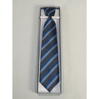 Men's Vito Rofolo From Italy Tie Hankie Gift Boxed 100% Silk VR-31 Blue Stripe