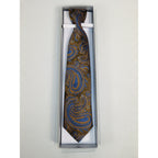 Men's Vito Rofolo From Italy Tie Hankie Gift Boxed 100% Silk VR-32 Brown/blue Paisley