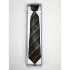 Men's Vito Rofolo From Italy Tie Hankie Gift Boxed 100% Silk VR-36 Black/Gold Stripe