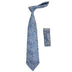 Men's Vito Rofolo From Italy Tie Hankie Gift Boxed 100% Silk VR-35 Blue Paisley