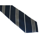 Mens Narrow Tie/Hankie Set Woven Vito Rofolo VTR-101 Navy White Stripe