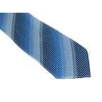 Mens Narrow Tie/Hankie Set Woven Vito Rofolo VTR-103 Blue Pique Stripe