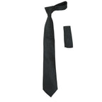 Mens Narrow Tie/Hankie Set Woven Vito Rofolo VTR-105 Black White Dots