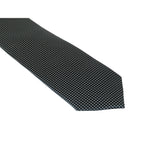 Mens Narrow Tie/Hankie Set Woven Vito Rofolo VTR-105 Black White Dots