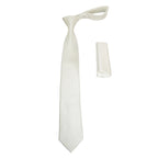 Mens Narrow Tie/Hankie Set Woven Vito Rofolo by J.Valintin VTR-112 White