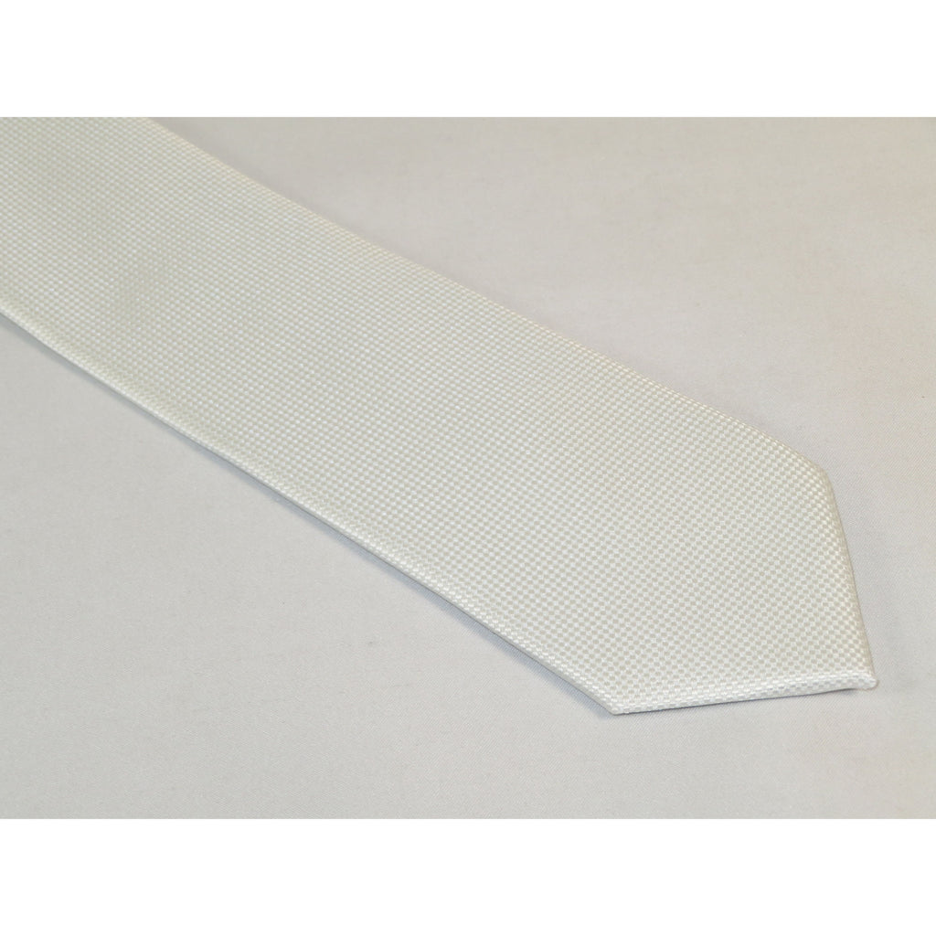Mens Narrow Tie/Hankie Set Woven Vito Rofolo by J.Valintin VTR-112 White