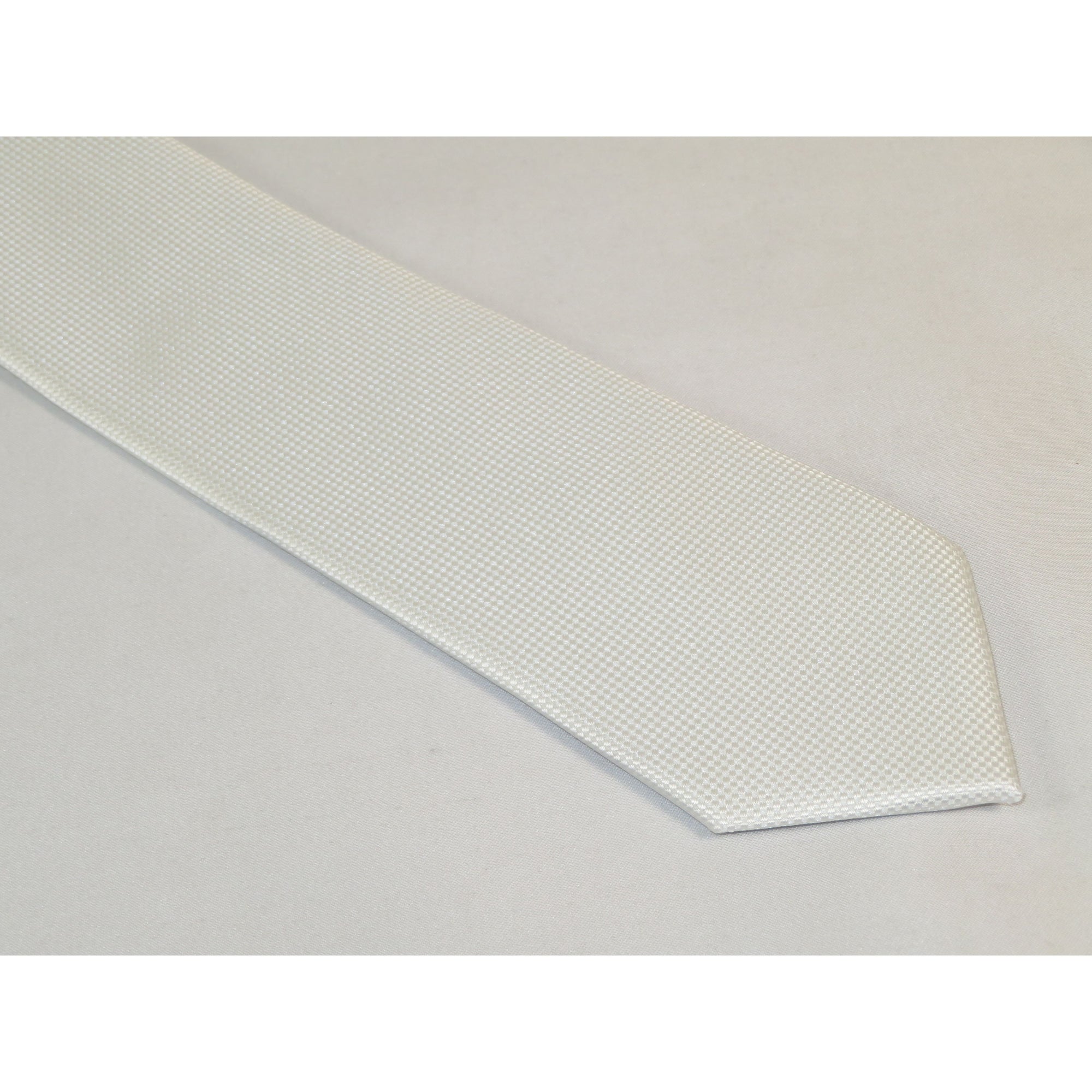 Mens Narrow Tie/Hankie Set Woven Vito Rofolo by J.Valintin VTR-112 White
