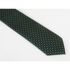 Mens Narrow Tie/Hankie Set Woven Vito Rofolo by J.Valintin VTR-118 Green Checks