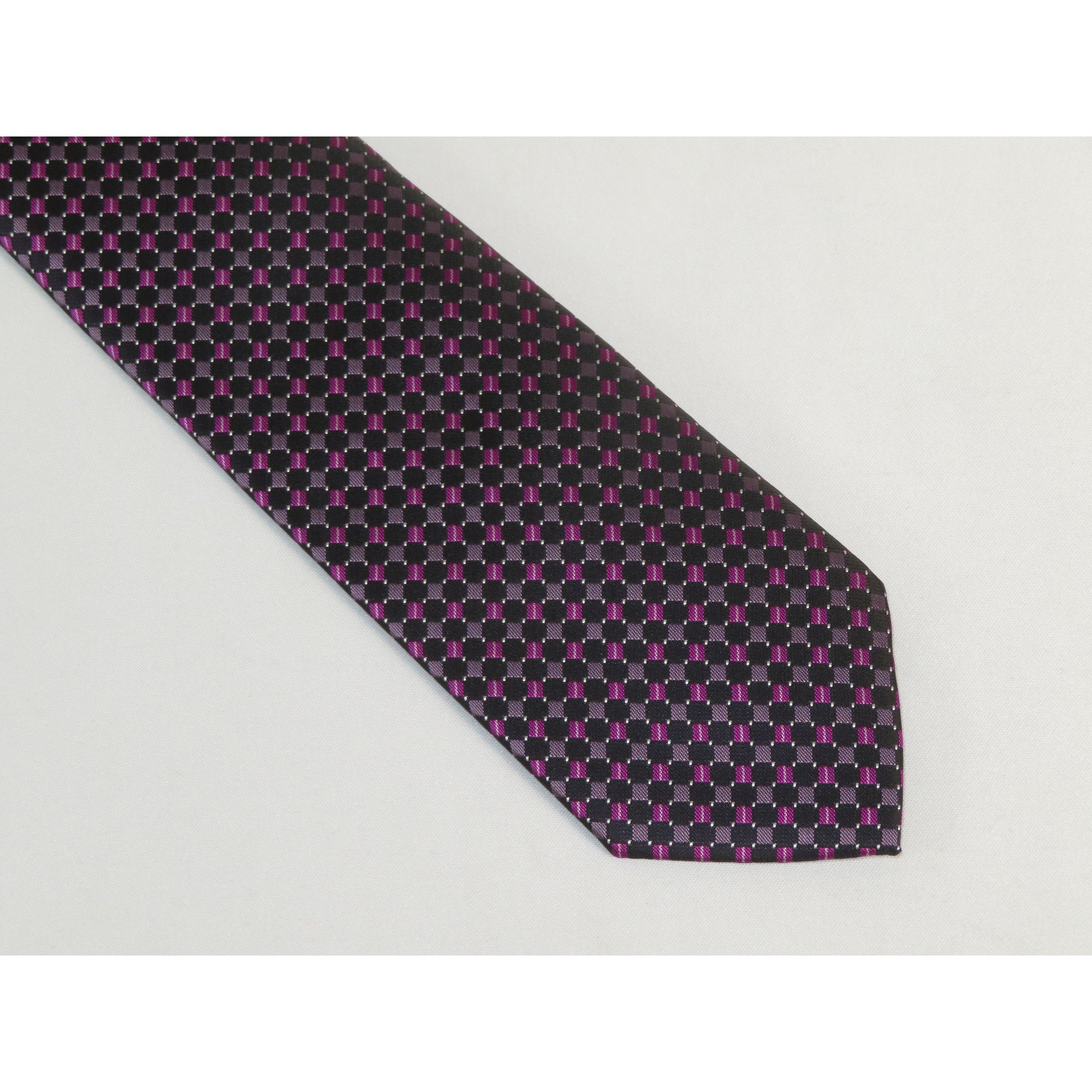 Mens Narrow Tie/Hankie Set Woven Vito Rofolo by J.Valintin VTR-119 Pink Dots