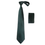 Mens Narrow Tie/Hankie Set Satin Vito Rofolo by J.Valintin VTR-123 Solid Green