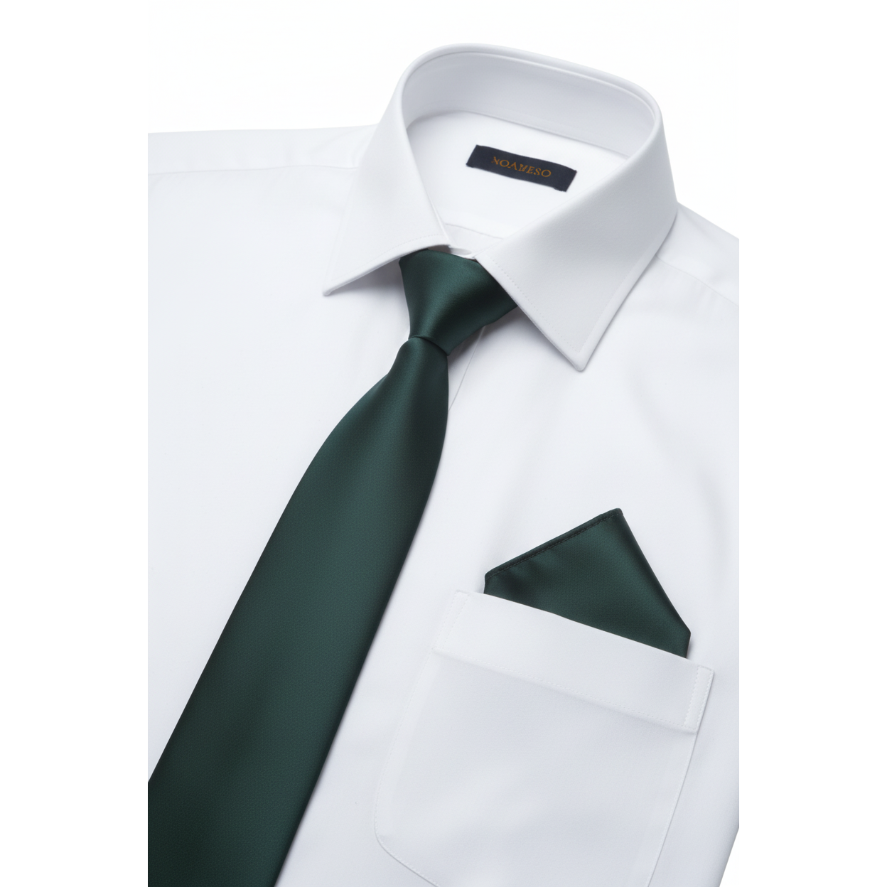 Mens Narrow Tie/Hankie Set Satin Vito Rofolo by J.Valintin VTR-123 Solid Green