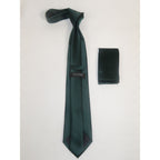 Mens Narrow Tie/Hankie Set Satin Vito Rofolo by J.Valintin VTR-123 Solid Green