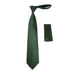 Mens Tie/Hankie Set Woven Silky Vito Rofolo by J.Valintin VTR-124 Green Pin Dot