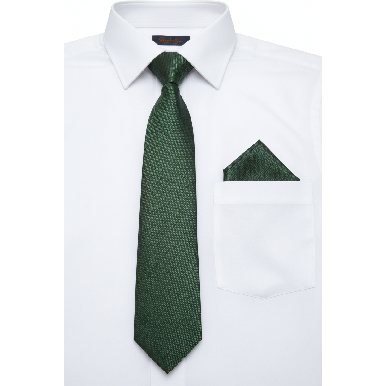 Mens Tie/Hankie Set Woven Silky Vito Rofolo by J.Valintin VTR-124 Green Pin Dot