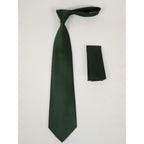 Mens Tie/Hankie Set Woven Silky Vito Rofolo by J.Valintin VTR-124 Green Pin Dot