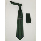 Mens Tie/Hankie Set Woven Silky Vito Rofolo by J.Valintin VTR-124 Green Pin Dot