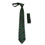 Mens Narrow Tie/Hankie Set Microfiber Silky Vito Rofolo VTR-99 Hunter Green