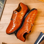 Genuine alligator sneaker Shoes Unique rustic finish Vulcan Honey