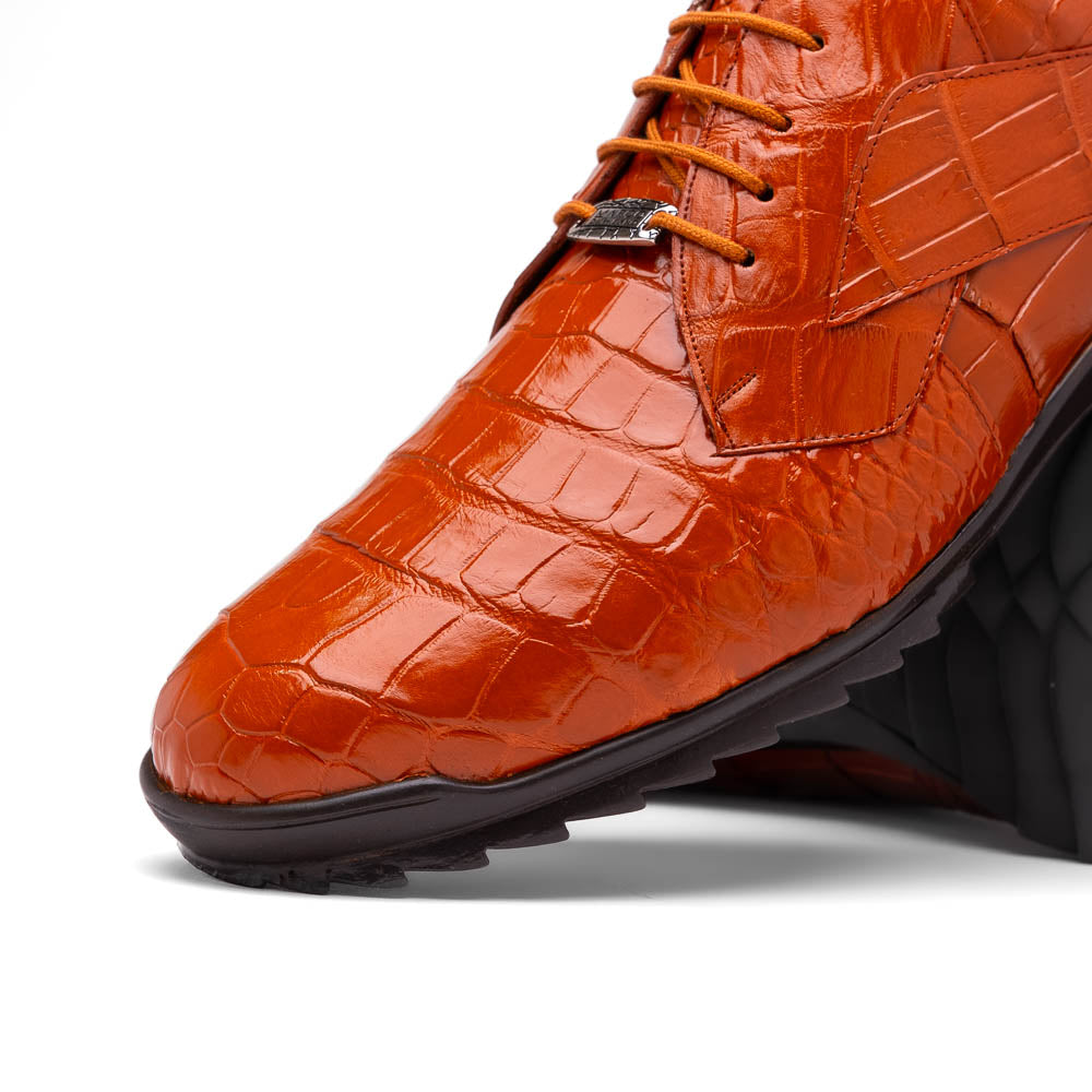 Genuine alligator sneaker Shoes Unique rustic finish Vulcan Honey