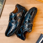 genuine alligator sneaker Shoes Unique rustic finish Vulcan Rustic Navy