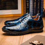 genuine alligator sneaker Shoes Unique rustic finish Vulcan Rustic Navy