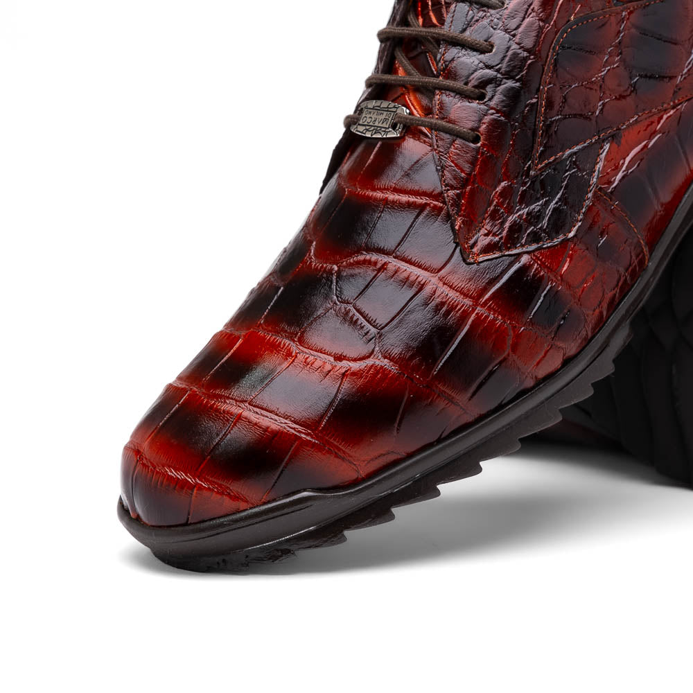 genuine alligator sneaker Shoes Unique rustic finish Vulcan Rustic Cognac