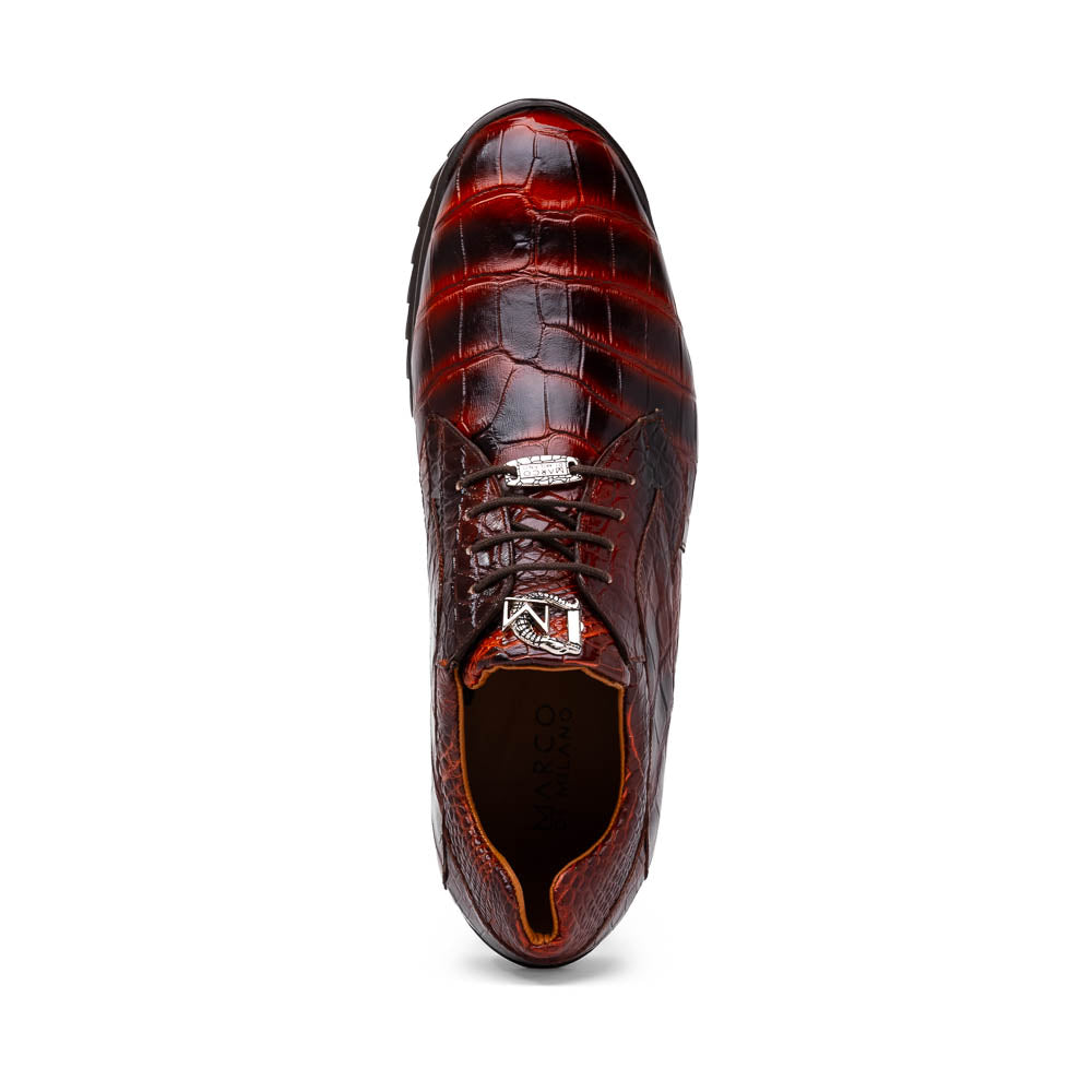 genuine alligator sneaker Shoes Unique rustic finish Vulcan Rustic Cognac