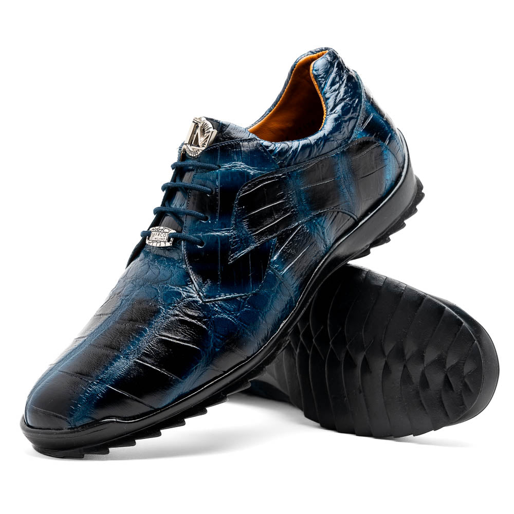 genuine alligator sneaker Shoes Unique rustic finish Vulcan Rustic Navy