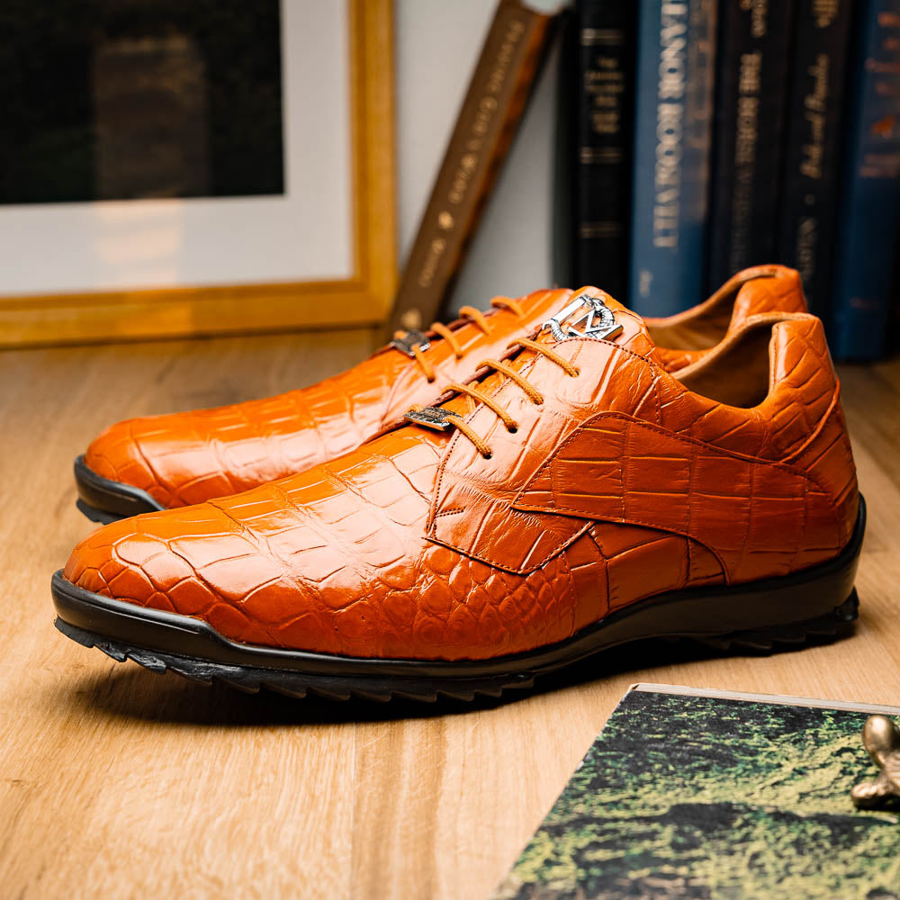 Genuine alligator sneaker Shoes Unique rustic finish Vulcan Honey