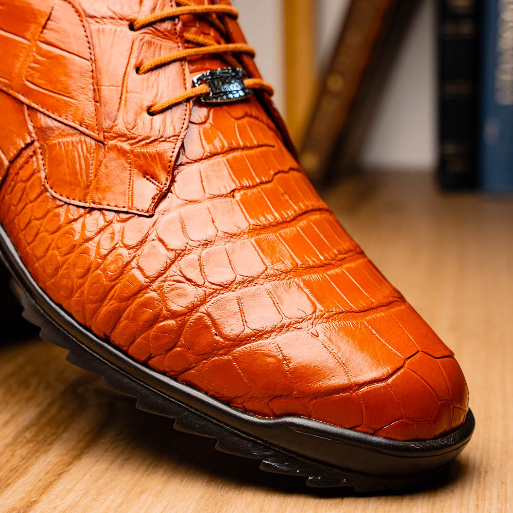 Genuine alligator sneaker Shoes Unique rustic finish Vulcan Honey