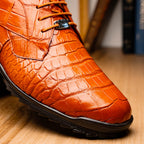 Genuine alligator sneaker Shoes Unique rustic finish Vulcan Honey