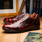 genuine alligator sneaker Shoes Unique rustic finish Vulcan Rustic Cognac