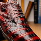 genuine alligator sneaker Shoes Unique rustic finish Vulcan Rustic Cognac