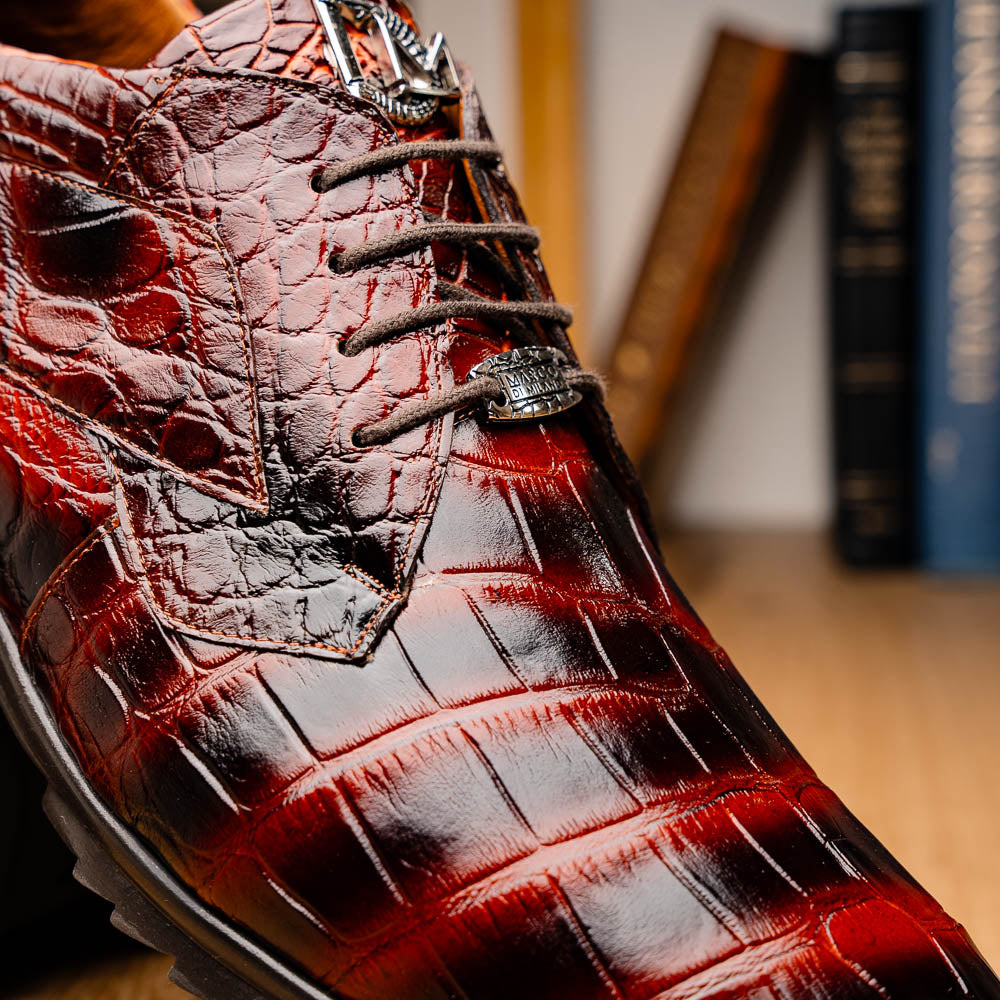 genuine alligator sneaker Shoes Unique rustic finish Vulcan Rustic Cognac